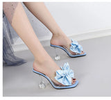 High Heels Shoes Women Modern Sandals Flower Ladies Heels Black Blue Summer MartLion   