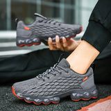 Men's shoes breathable mesh lace running shoes outdoor fitness training anti slip wear-resistant casual MartLion   