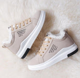 Winter Women Shoes Warm Fur Plush Lady Casual Lace Up Sneakers Platform Snow Mart Lion   