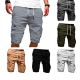 Men's Cargo Shorts Summer Bermuda Military Style Straight Work Pocket Lace Up Short Trousers Casual Mart Lion   