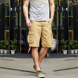 Summer Men's Baggy Multi Pocket Military Cargo Shorts Male Cotton Khaki Men Tactical Shorts Short MartLion   