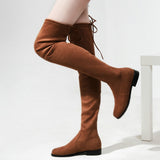 Slim Fit Thighs Over-the-Knee Long Boots Women Low Heel Concise Elastic Boots Retro Shoes Ladies Mart Lion   