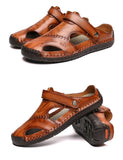  Men's Leather Sandals Summer Beach Sandals Outdoor Casual Sneakers Classic MartLion - Mart Lion
