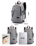 Password Lock Anti Theft Backpack Men's 15.6 Inch Laptop Backpack Usb Charging Oxford School Bag for Boys Teen Mart Lion   
