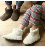 Winter Women Coral Fleece Slippers Girls Soft Soles High Boots Indoor Home Non-slip Sock Floor Shoes Men's Plush Warm Mart Lion   