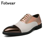Wedding Leather Shoes Men's Gold Oxfords Pointed Toe Party Dress Lace Up Driving Designer Mart Lion   