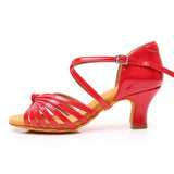 Girls Latin Dance Shoes for Woman Ladies Ballroom Modern Tango Dancing Performance Salsa Sandals MartLion Red 6CM 36 CHINA