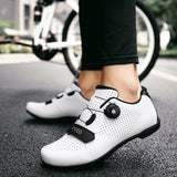 Couple Bicycle Shoes Road No-locking Cycling Women Outdoor Riding Sports Breathable Sneakers Flat Biking Mart Lion   