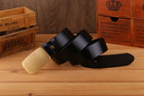 belt men's full grain cowhide genuine leather waist belt 3.8cm wide strap red brown black gold MartLion   