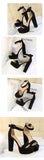 Candy Color Casual Shoes Buckle Strap Women's Pumps Elegant Open Toe Lady High Heels Stiletto Flock Platform Mart Lion   