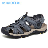 Men's Shoes Genuine Leather Sandals Summer Causal Beach Outdoor Casual Sneakers Mart Lion   