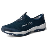 Summer Mesh Shoes Men's Sneakers Lightweight Breathable Walking Footwear Slip-On Casual Mart Lion Blue 01 7 