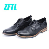 Men's dress shoes genuine leather oxford shoes formal shoes casual MartLion black dress shoes 8 CHINA