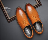 Men's Brogue Shoes Crocodile Pattern Leather Dress Lace-Up Wedding Party Office Oxfords Flats Mart Lion   