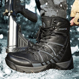 Warm Men's Military Boots Waterproof Leather Combat Plush Winter Snow Outdoor Army Anti-Slip Desert Mart Lion   