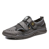 Summer Men's Sandals Breathable Shoes Beach Outdoor Casual Roman Slippers Mart Lion Gray 6.5 
