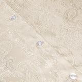 Champagne Paisley  Silk Men's ShirtLong Sleeve Casual Shirts Jacquard Party Wedding Dress MartLion   