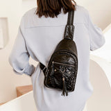 Bags Women Newly Women Chest Pack Female Sling Crossbody Waterproof Shoulder Chest Casual Pu Leather Messenger Pack Mart Lion   