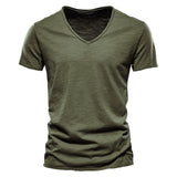 100% Cotton Men's T-shirt Cut Design Slim Fit Soild Tops Tees Brasil Short Sleeve Mart Lion   
