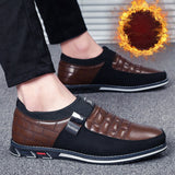Genuine Leather Men's Casual Shoes Brand Loafers Moccasins Breathable Slip on Black Driving Mart Lion   