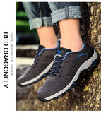 Men's Soft Outdoor Casual Shoes Summer Breathable Mesh Sneakers Black Hiking Footwear Trial Running Mart Lion   