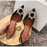 women Pumps luxury Crystal High heels Summer bride Shoes triangle Heeled Party Wedding Shoes MartLion   