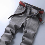 Men's Stretch Regular Fit Jeans  Casual Classic  Denim Trousers Male Black Blue Gray Pants MartLion   