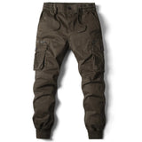 Men Jogging Casual Pants Cotton Full Length Military Men's Streetwear Men's MartLion coffee 38 CHINA