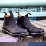 Men's Retro Style Chelsea Boots Pu Leather Slip-on Ankle Pointed Toe Low Heel Shoes Casual Combat Mart Lion   