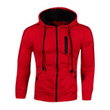 Men's Tracksuit Autumn Winter Sets Men's Zipper Hoodies Sweatpants 2 Piece Suit Hooded Casual Sets Clothes MartLion red coat M 