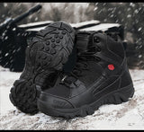 Winter Men's Boots Plush Warm Snow Non-Slip Work Outdoor Waterproof Military Motorcycle