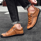 Fotwear Men's Leather Shoes Outdoor Lace Up Walking Classic Leisure Sneakers Brown Designer Zapatos Mart Lion   