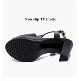 Block Heel Platform Sandals Women Wedding Shoes Summer T Strap High Heels Ladies OL Office MartLion   