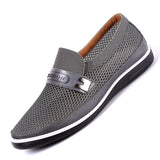 Summer Mesh Shoes Men's Slip-On Flat Sapatos Hollow Out Father Casual Moccasins Basic Espadrille Mart Lion 13 Grey 5.5 