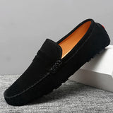 Men's Casual Shoes Suede Soft  Loafers Leisure Moccasins Slip On Driving MartLion black 9.5 