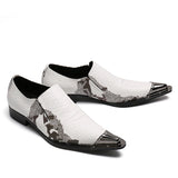 Bella Men's Flats Party Dress Shoes White Genuine Leather MartLion   