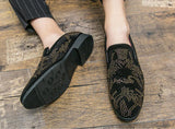 Men's Casual Shoes Suede Leather Moccasins Loafers Flats Rhinestones Mart Lion   