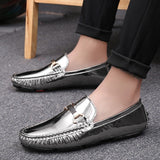  Fotwear Men's Loafers Silver Wedding Loafer Shoes Slip On Leather Casual Breathable Driving Mart Lion - Mart Lion