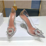 Luxury Rhinestones Patent leather Women Pumps Cup heeled Office Lady Shoes Spring Summer High heels Dress MartLion   