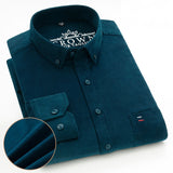 100% Cotton Corduroy Shirt Men's Casual Long Sleeve Regular Fit Dress Pocket Mart Lion DXR-06 38 165CM 50KG 