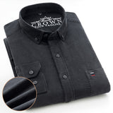 100% Cotton Corduroy Shirt Men's Casual Long Sleeve Regular Fit Dress Pocket Mart Lion DXR-09 38 165CM 50KG 