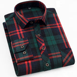 Fall Smart Casual Men's Flannel Plaid Shirt Brand Office Long Sleeve Shirt Clothes Mart Lion   