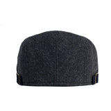 Newsboy Cap Men's Winter Wool Thick Warm Vintage Herringbone Casual Stripe Berets Gatsby Flat Hat Peaked Cap Adjustable MartLion   