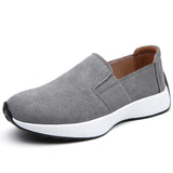 Autumn Women Shoes Cow Suede Slip on Sneakers Femme Loafers Ladies Black Nursing Work MartLion Gray 38 