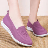 Autumn Loafers Flats Knitted Cotton Slip-on Luxury Shoes Women's Ballerina Ladies Footwear Elderly MartLion   