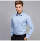 Men's Basic Standard-fit Long Sleeve Dress Shirt Solid/striped Formal White Work Office Classic Mart Lion   