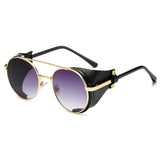Steampunk Sunglasses Brand Design Metal Round Men's Women Vintage Punk UV400 Shades Oculos de sol MartLion 03  