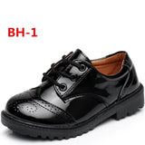 Children leather shoes kids black white school student performance shoes British casual laces soft MartLion BH-1 light 42 