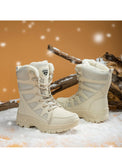 Winter Waterproof Women Men's Boots Snow Warm Non-slip Combat Women's Military Battle Mart Lion   