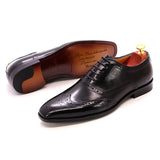 Handmade Men's Wingtip Oxford Shoes Genuine Calfskin Leather Brogue Dress Classic Formal Shoes MartLion   